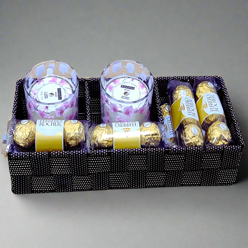 Candles & Chocolates Gift Basket