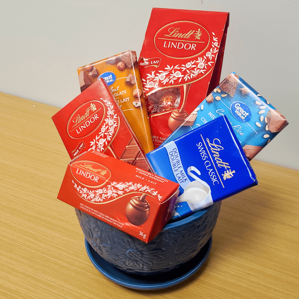 Chocolates in Ceramic Pot Gift Basket
