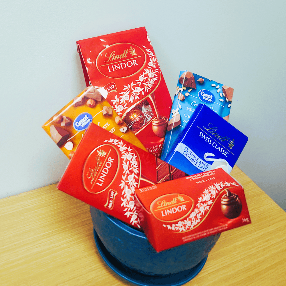 Chocolates in Ceramic Pot Gift Basket