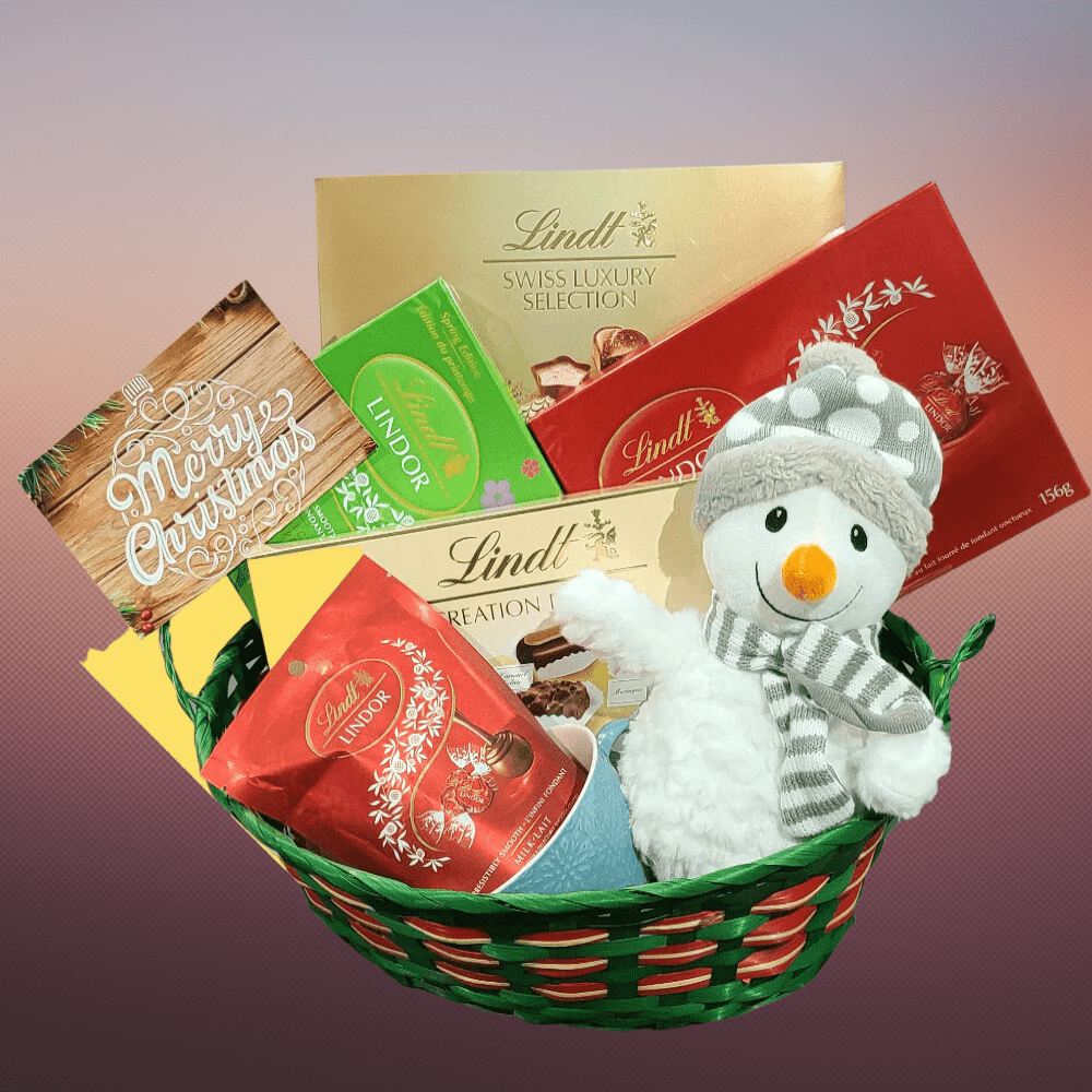 Christmas Snowman Chocolates Gift Basket